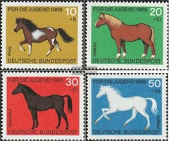 FR Germany 578-581 MNH 1969 Youth: Horses