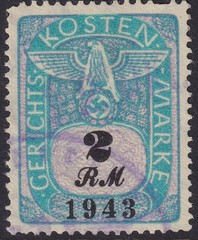 Stamp Germany Poland Revenue WWII Court Document Fee 1943 Selection Used