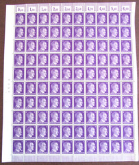 Deutsches 3rd Reich German Hitler 4 Full Sheet Stamps Hitler Head 6PF