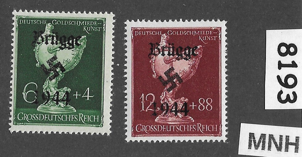 MNH stamp set B286-287 Modern Fantasy Overprints Dresden Goldsmith society #8193