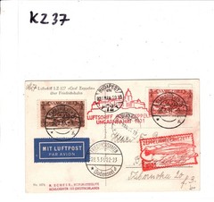 GRAF ZEPPELIN *SAAR* Air Mail Card UNGARNFAHRT 1931 Hungary Budapest KZ37