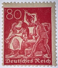 Travelstamps: 1921 Germany Stamps Deutsches Reich 80 Pfennig Mi. Nr. 166/Sc#145