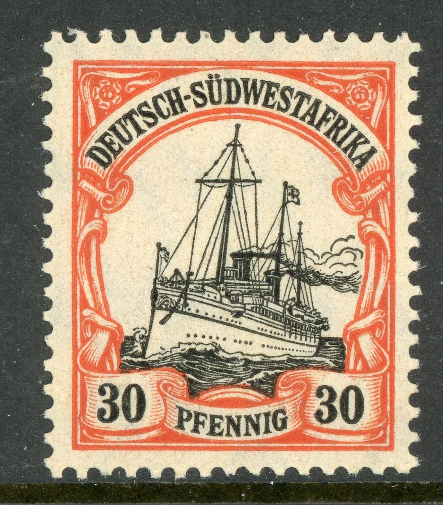 GANDALF – Germany 1911 Southwest Africa 30pf Yacht Wmk Scott # 30 MNH F552