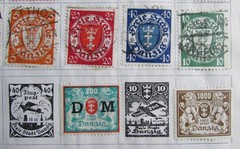 53 STAMPS 1800’s to 1930 – 28 DANZIG GERMAN & 25 DENMARK FROM STAMP ALBUM