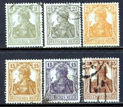 Stamps Germany, Scott # 96-101 used, complete set