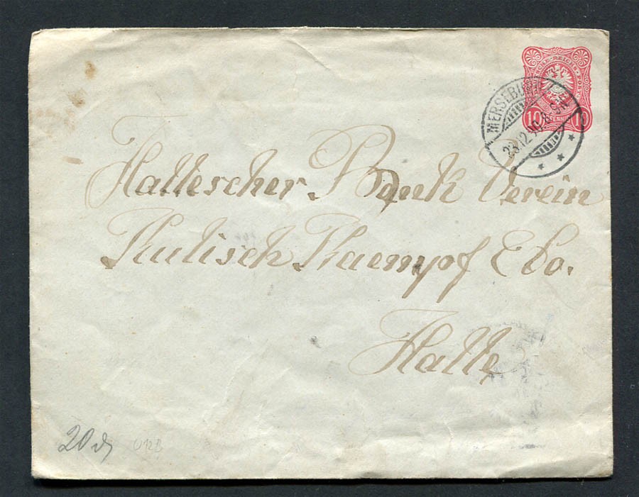 German Reich : Great cover from 1890 – Merseburg – used
