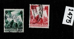 Used stamp 479 – 480 1936 Party congress Third Reich Nuremberg Germany #1475