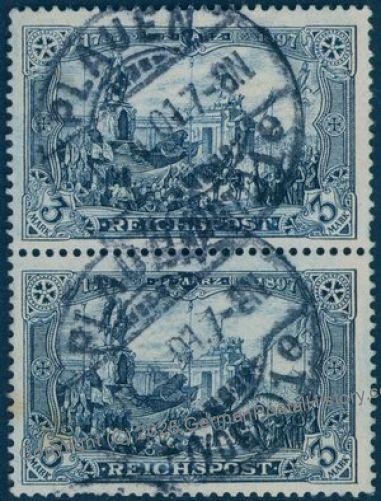 Germany 1900 Reichspost 3 Mark Types II+I Pair Expertized 95826