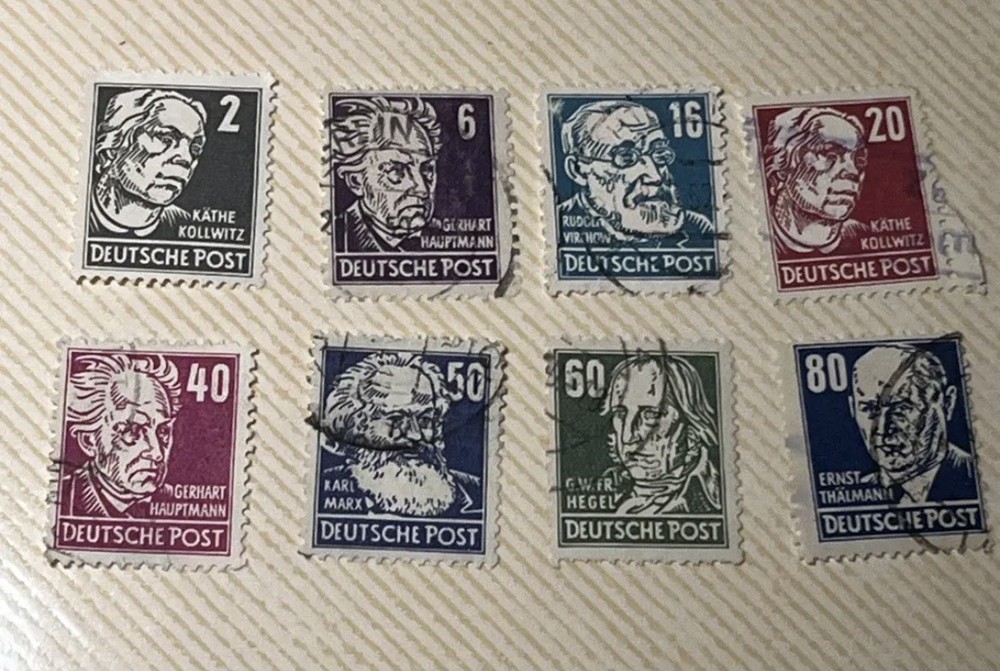 Germany- Famous Personalities 1953 Lot of 8 Stamps, Used