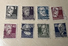 Germany- Famous Personalities 1953 Lot of 8 Stamps, Used