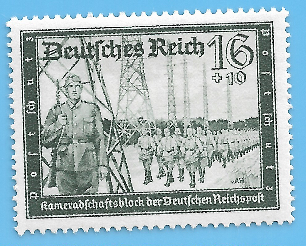 Germany 1939 Third Reich Reichspost Soldier 16+10 Stamp WW2 ERA Mi# 710 # 2