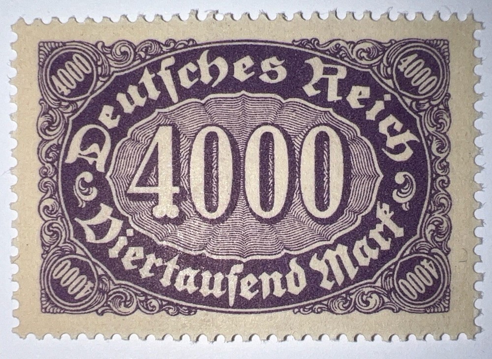 Travelstamps: 1922 Germany Stamps Deutsches Reich 4000 Mark Mi. Nr. 255 MOGNH