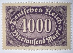 Travelstamps: 1922 Germany Stamps Deutsches Reich 4000 Mark Mi. Nr. 255 MOGNH