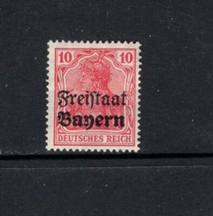 BAYERN 1919 10 pf STAMPS OF GERMANY OVERPRINTED MH SC 180