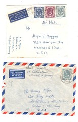 Germany post horn stamps on 2 covers