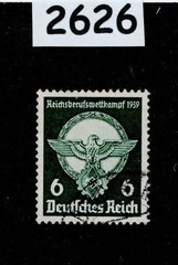 Used stamp Sc #490 1939 Young workers Hitler youth WWII Germany #2626