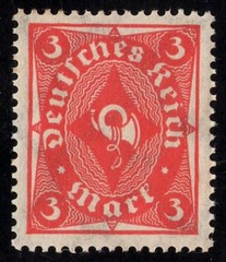 1922–1923 German Deutsches Reich Posthorns lot Michel 224-228 Scott 185-189 Mint