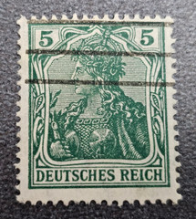 Stamp Germany Deutsches Reich Germania 5 Pfennig 1905 Mi. Nr. 85 [🇩🇪39673-3]