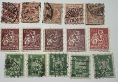 Lot of 160+ Germany 1900-1932 Weimar Reichspost Pictorials Perfins Used