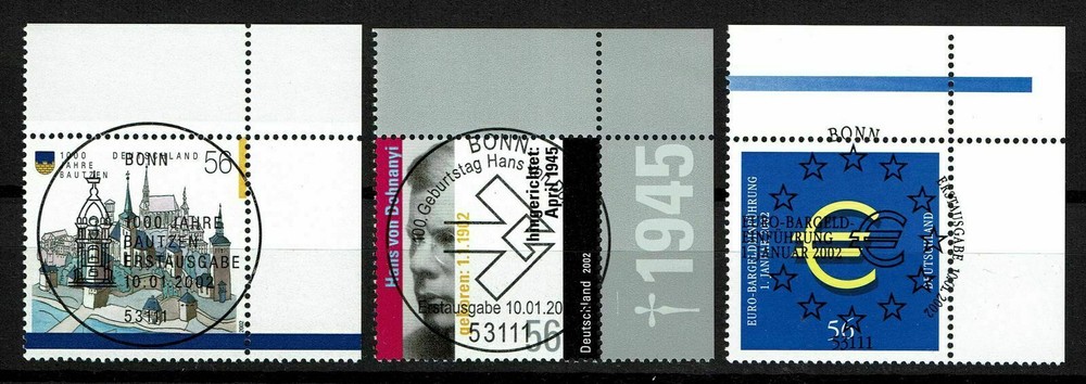 Bundle 2232, 2233, 2234, Corner 2 stamped, Mi. 3.70