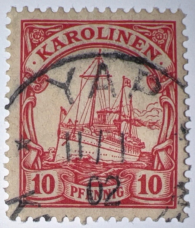 Travelstamps:Germany KAROLINEN Stamps Kaiser’s Yacht MOGH 10pf Used,Ng UnWmk