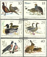 DDR 1357-1362 (complete issue) used 1968 Small game