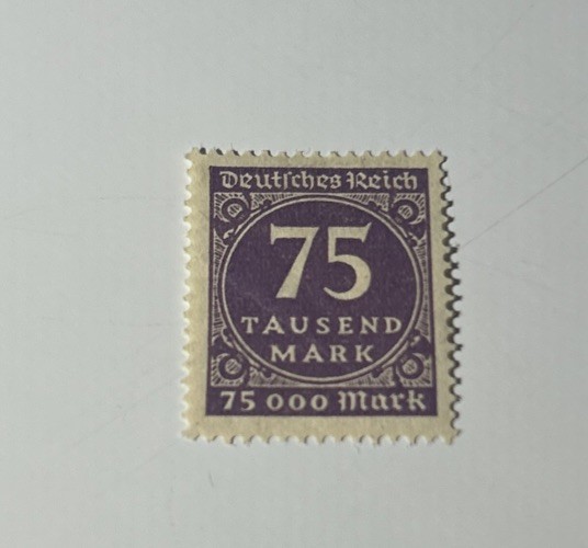 Travelstamps: 1923 Germany Inflation Era Stamp 75,000m Mi 276 MNH OG