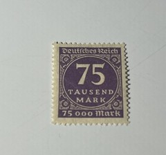 Travelstamps: 1923 Germany Inflation Era Stamp 75,000m Mi 276 MNH OG