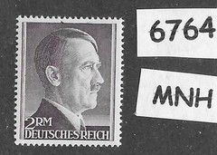 #6764 MNH 2RM Adolf Hitler Third Reich era stamp / Perf 14 / Sc525