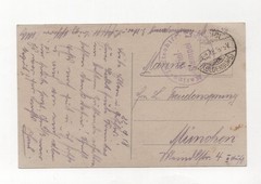 GERMANY 1918 3RD NAVAL AIRSHIP TROOP DETACHMENT RPPC AHLHORN TO MUNICH