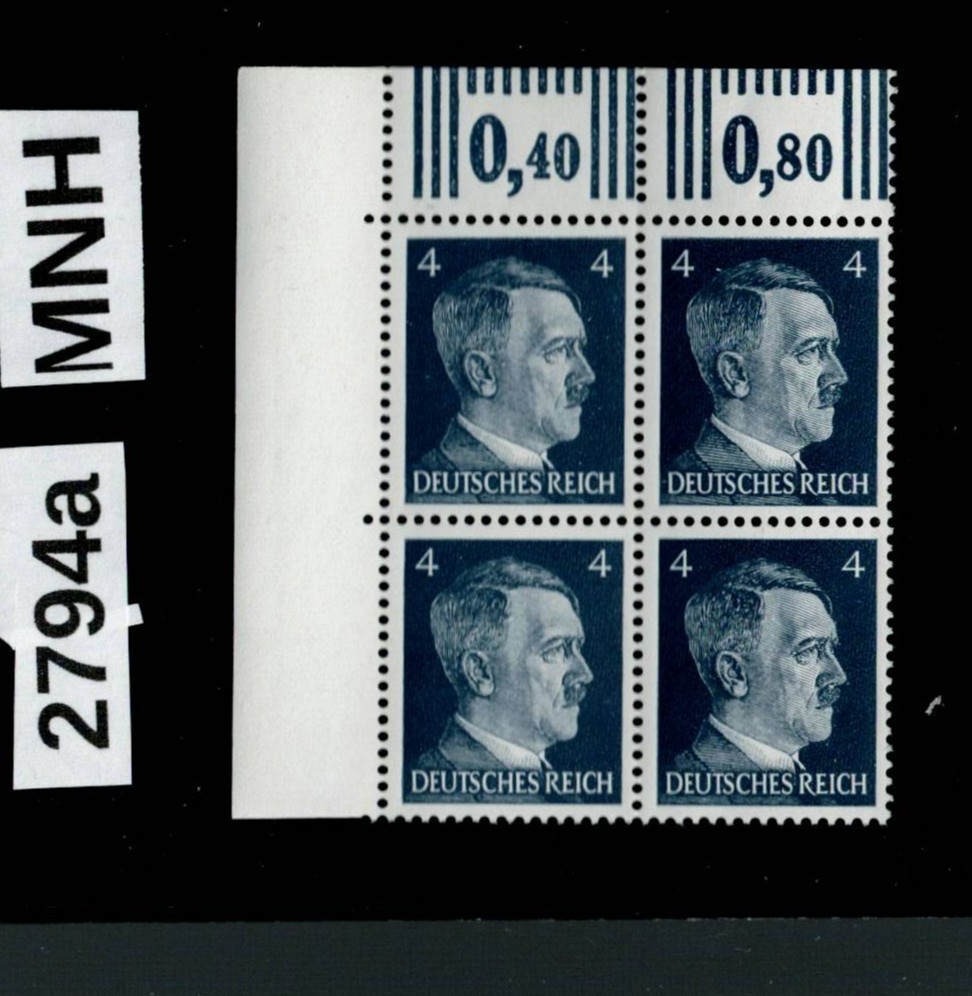 MNH stamp block Adolf Hitler PF04 Sc 508 WWII Third Reich Germany 1941 #2794a
