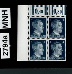 MNH stamp block Adolf Hitler PF04 Sc 508 WWII Third Reich Germany 1941 #2794a