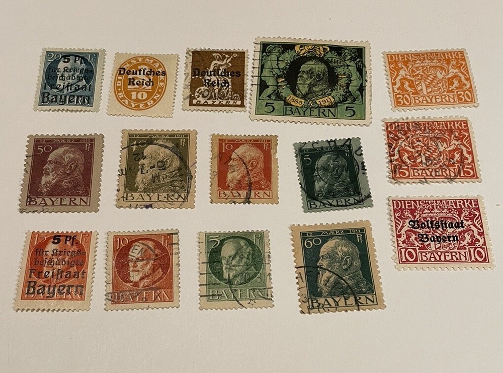 1911-1920 Bavarian Stamps