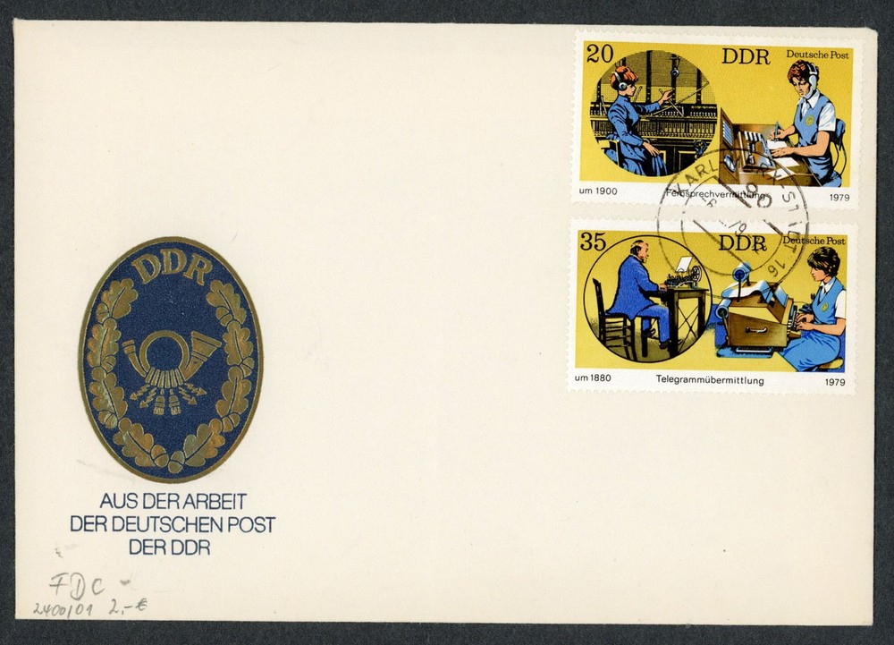 DDR 1979 First Day Cover Karl-Marx-Stadt #1988 1989 Telephone Telegram