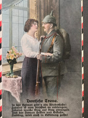 1916 WW1 Imperial German Trench Romance Feldpost Postcard Soldier Sweetheart