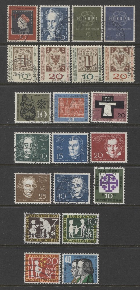 Germany 1959 complete year set and souvenir sheet used, $ 140.00