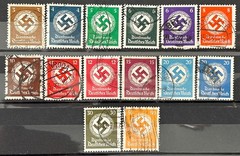 1934 – 1945 German Stamps Lot of 14 Officials different stamps Swastika used/921