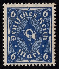 1922–1923 German Deutsches Reich Posthorns lot Michel 224-228 Scott 185-189 Mint