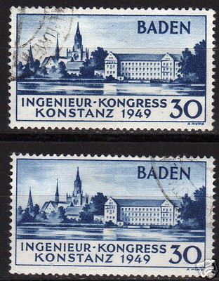 Baden 1949 MI 46I and 46II CANC VF