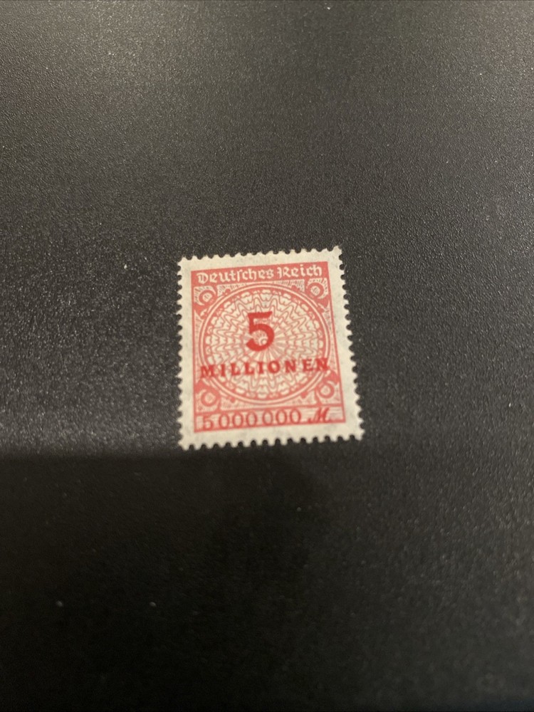 Germany Stamp Scott 285 Deutsches Reich Hyperinflation 5 Million Mark 1923 MH