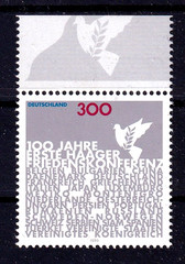 Germany 1999 Hague Peace Conference Peace Dove Top Margin Michel 2066 Postfrisch