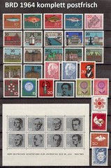 West-Germany / FRG / BRD Complete Yearsets 1960-1969 MNH Stamps, Mi. 326-611