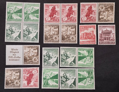1938 WWII Nazi German Third Reich NSDAP WHW Winter Help Flowers Stamps Tenants