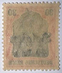 Travelstamps: Germany Offices in Belgium Stamps 30pf w/ 40c OP MOGH Wmk