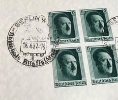 Germany 1937 Berlin Stamp Exh Souvenir Sheet 4 Imperf Hitler Stamps Sp Cancel 7B