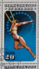 East Germany DDR Zirkuskunst Stamp Block 10-20-35-50 VF Used Multi-Color