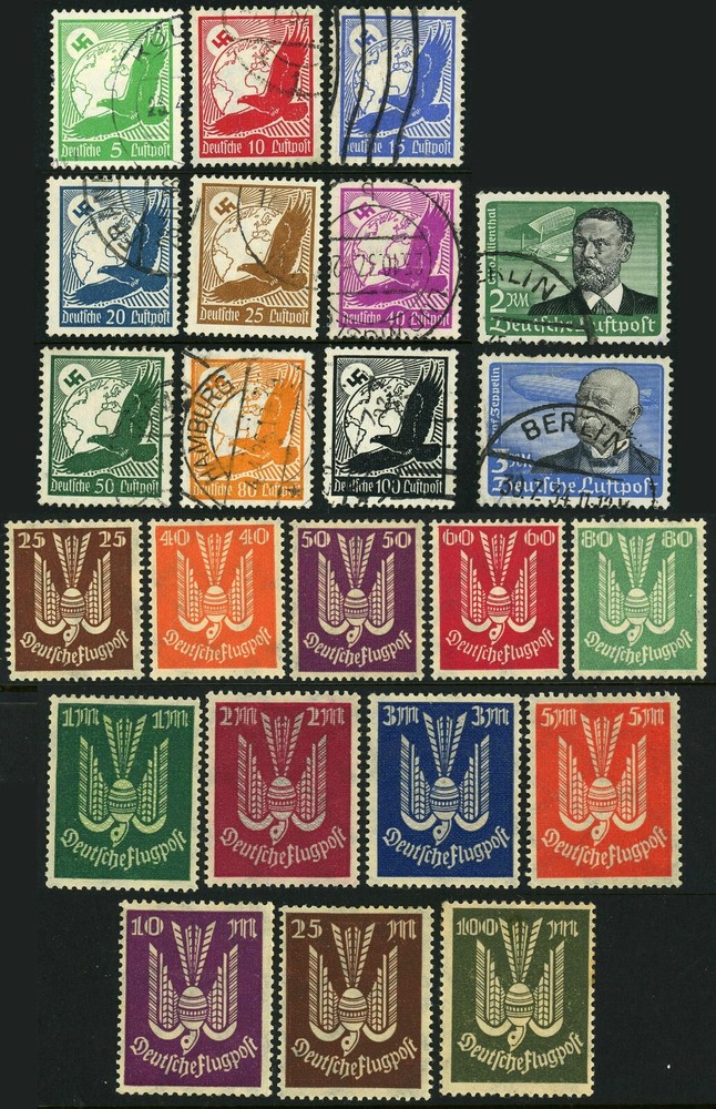 Germany #C3-C14 #C46-C56 Airmail Postage Sets Deutsches Reich Used Mint LH