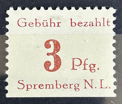 1945 German stamp Mi:DE-SPR1 – Local Spremberg Bottom imper. 3 rpf MH*/247
