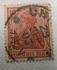 RARE Germania 10 Pfennig Carmine Deutsches Reich Vintage Used German Postage…