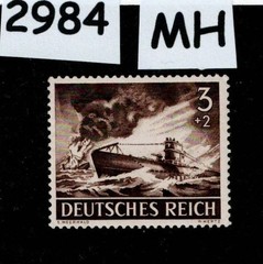 MH stamp B218 Submarine U-boat WWII Military Hero’s Armed forces 1943 #2984